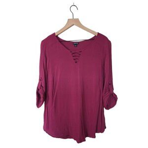 TORRID Challis Strappy Front Pullover Top Sz 1